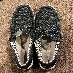 Hey Dude Kids' Black/Gray Slip-On Shoes